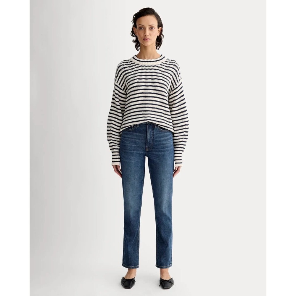 Everlane The Original Cheeky Jean High Rise Straight Leg Blue Denim 30S 30 Short